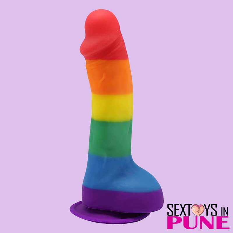 Rainbow Silicone Suction Cup Dildo DNV-027