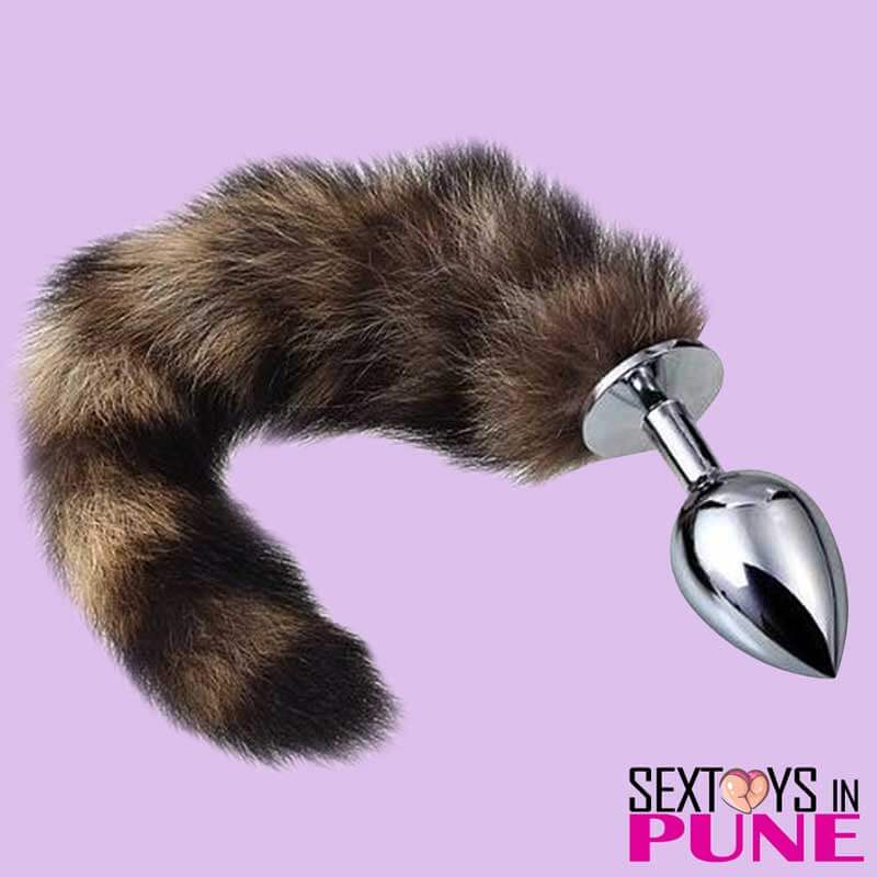 Fox Tail Brown Plated Metal Anal Plugs AD-020