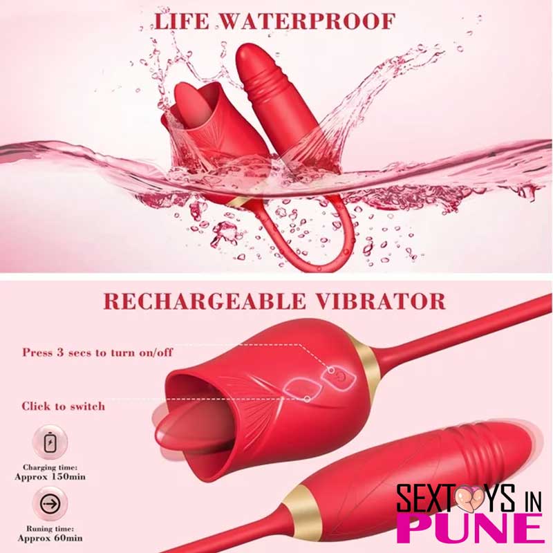 Licking Rose With Thrusting and Vibrating Dildo GS-059 Licking Rose With Thrusting and Vibrating Dildo GS-059