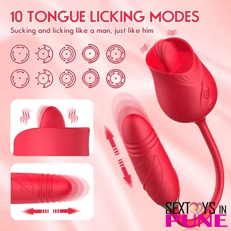 Licking Rose With Thrusting and Vibrating Dildo GS-059 Licking Rose With Thrusting and Vibrating Dildo GS-059